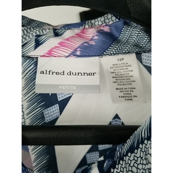 Alfred Dunner Womens Button Up Top 3/4 Sleeves Blouse Size 12 Petite‎ - Picture 5 of 6